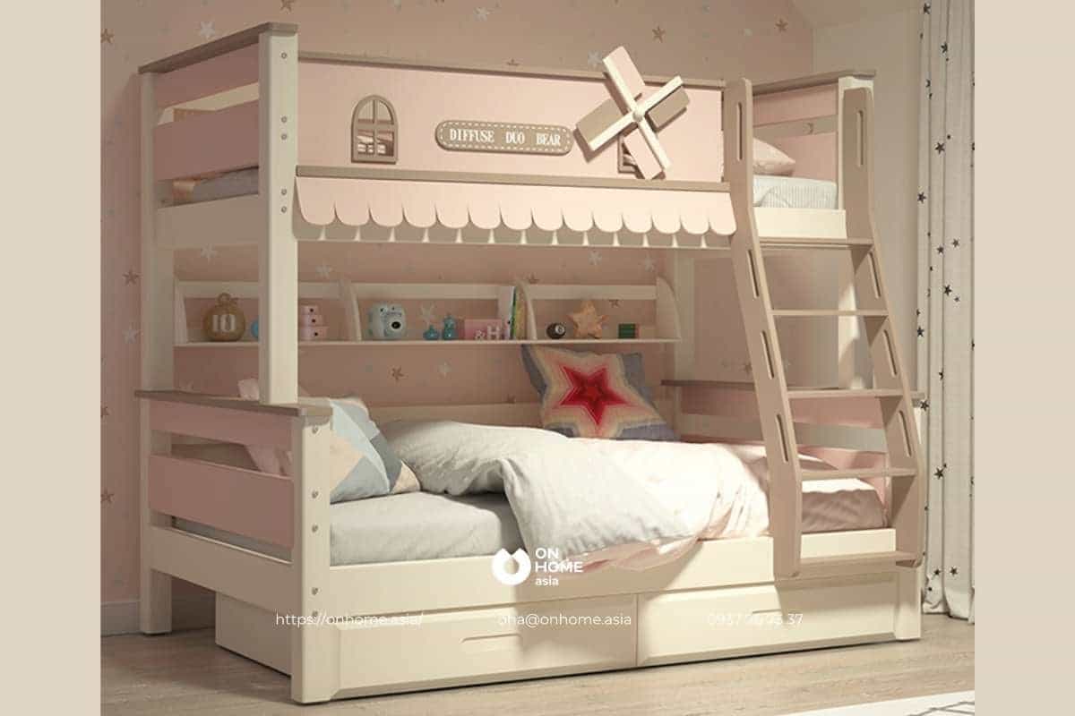 Giường tầng cho bé gái đẹp