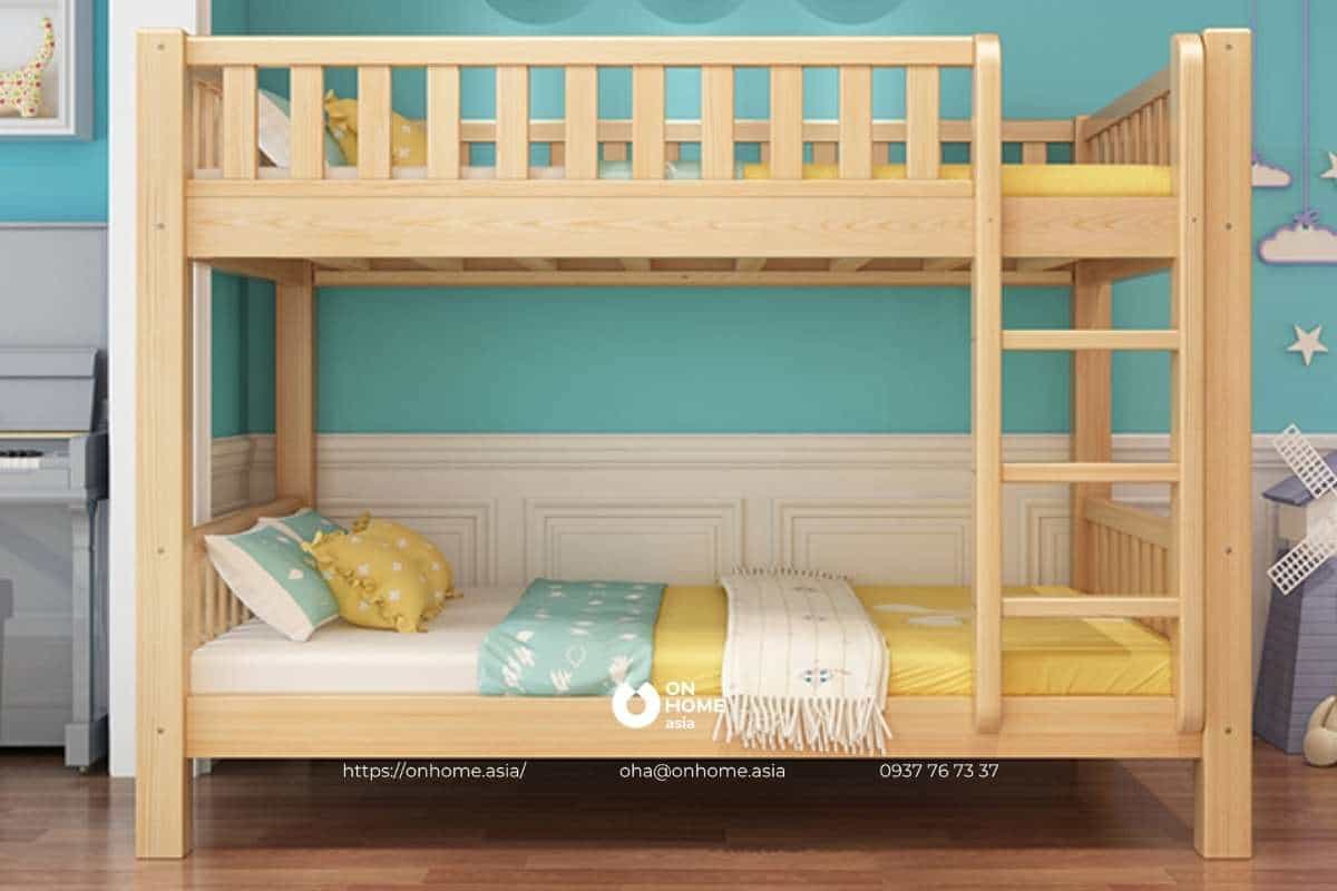 Giường tầng bằng gỗ sồi cho bé trai
