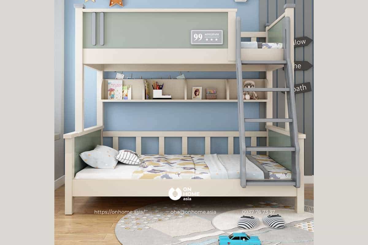 Giường tầng thiết kế đơn giản cho bé trai