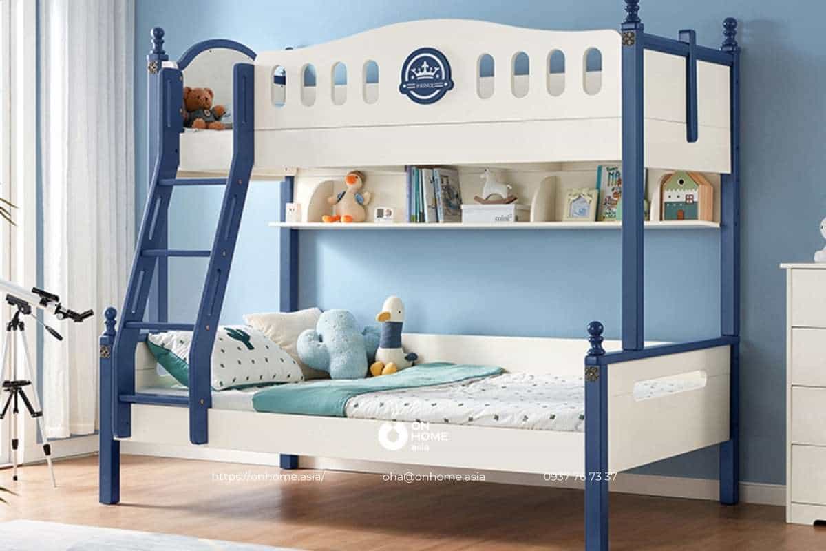 Giường tầng cho bé trai đơn giản mà đẹp