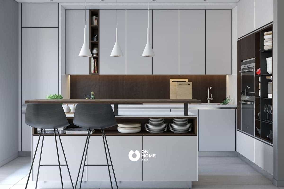 Thiết kế nội thất nhà bếp đẹp theo phong cách tối giản
