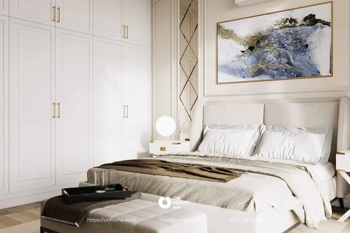 Thiết kế nội thất phòng ngủ 15m2 theo phong cách Tân Cổ Điển