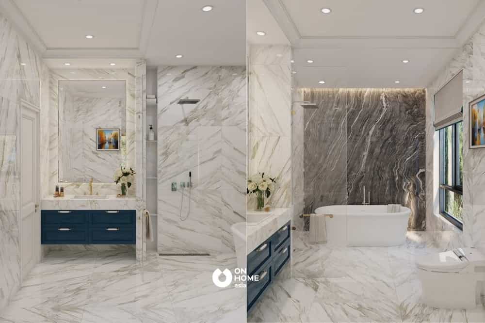 Phòng tắm có thiết kế nội thất đẹp và sang trọng dành cho nhà phố